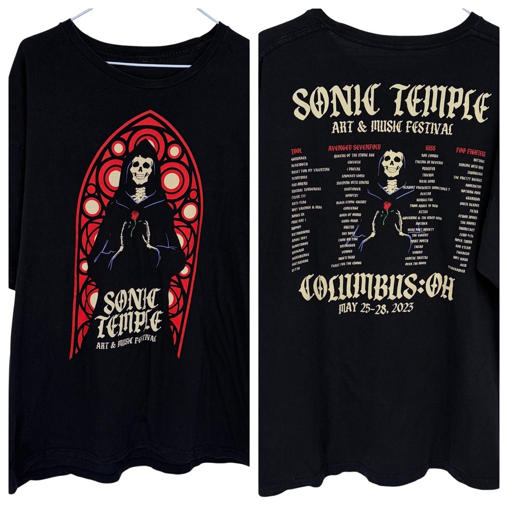 Sonic‎ Temple Art & Music Festival 2025 Columbus, OH Graphic T Shirt 2XL Lineup